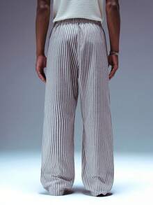 STYNVO 男士条纹长裤，刺绣细节，适合春夏穿着 - 深灰色 - 查看 2