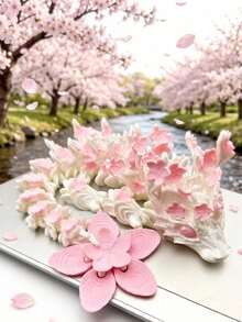 POKOJA LAND A 3D-Printed Cherry Blossom Pink Chinese Dragon, Cute And Pretty, Including: Pink, Blue, Red, Green, Yellow, Stress Toys, Kids Toys, Sensory Toys, Collectibles, Party, Birthday, Christmas, Holiday Gift. - Multicolor - View 2