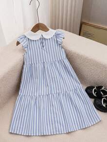 SHEIN 小女孩连衣裙 - 藍白色 - 查看 2