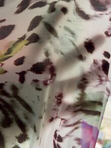 SHEIN 少女度假休闲豹纹印花开衩吊带连衣裙 - 彩色 - 查看 7