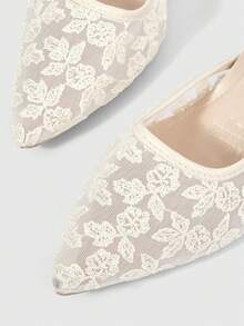 ROMWE Kawaii Giày cao gót nữ mũi nhọn, giày gợi cảm, giày có khóa cài, giày công sở, giày dự tiệc, giày cao gót phối cùng váy. - Màu be - Xem 2