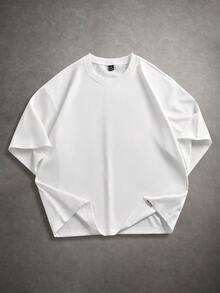 Men's Minimalist And Versatile Short-Sleeved T-Shirt With Round Neck And Letter Print - Red - View 2