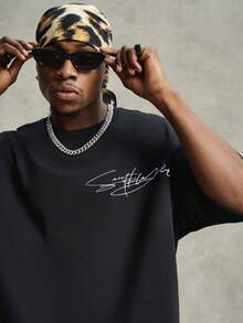 PAVTROS 男士标志性刺绣图案T恤，时尚刺绣设计，适合户外音乐节、休闲外出、送给男友/丈夫的礼物、周年纪念礼物，黑色 - 黑色 - 查看 3