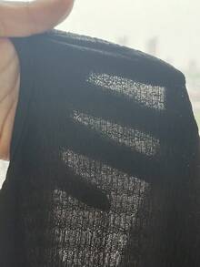 SHEIN 少女修身休闲条纹吊带连体裤 - 黑色 - 查看 5