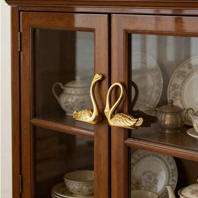 Cirelle 天鹅造型门把手，门后挂钩，浴室和厨房配件，简约奢华门把手，适合家庭使用。