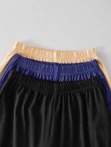 Souflis Souflis 3 sets/6 piezas Conjunto de camiseta de manga corta con estampado de eslogan y pantalones cortos casuales para niños, adecuado para uso diario, vacaciones, deportes, verano - Multicolor - Ver 4