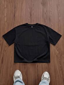Manfinity Unisex Men's Screen Printed Foaming Black Short Sleeve T-Shirt - Black - View 3