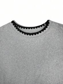 Resyla Top pour femmes, nouveau style color-block printemps/été 2026, à la mode, polyvalent, design Top de gamme, affinant, style Ins, T-shirt pour femmes, cadeau pour la petite amie et la meilleure amie - Multicolore - Voir 3