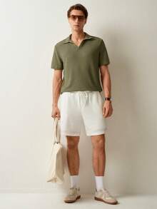 RONVEXI Men's Turn-Down Collar Short Sleeve T-Shirt Set - Multicolor - View 5