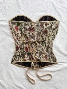 SHEIN Tall CURVE 大码女式印花休闲百搭日常穿搭抹胸上衣 - 彩色 - 查看 2