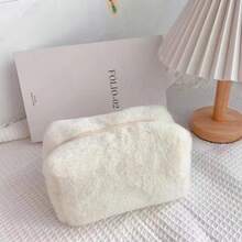 Small Plush Makeup Bag, Soft Beauty Cosmetic Bag Cute Travel Zipper Toiletry Bag Multifunctional Organizer Pouch For Women, Pink - Multicolor - View 9