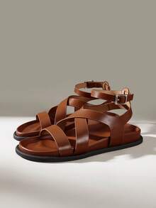 Solecia 女鞋 时尚棕色舒适平底沙滩鞋 - 棕色 - 查看 2