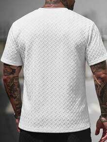 Manfinity Homme 男士舒适提花面料 Polo 领短袖 T 恤，畅销 Polo 衫，适合男士休闲度假、简约办公、简约商务、日常约会、居家休闲、时尚派对、餐饮聚会等场合，自用或送礼皆宜。春秋流行短袖衬衫。 - 白色 - 查看 2