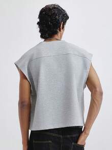 TOKVUE Camiseta de tirantes de ajuste holgado y cuello redondo de unicolor para hombre - Gris - Ver 2