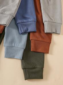 SHEIN 3 piezas/paquete Pantalones acanalados para niños pequeños, pantalones versátiles para otoño/primavera - Multicolor - Ver 3