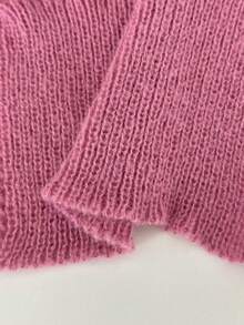 EMERY ROSE Women's Solid Color Pearl Decorated Cardigan - Pink - View 8