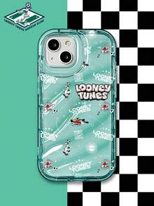 LOONEY TUNES X SHEIN 1pc Looney Tunes Bugs Bunny Phone Case, Cyan Transparent Gradient Soft TPU Shockproof Cover, Cartoon Football Sports Style, Cute Anime Pattern, Perfect For Birthday Gift, Daily Commute Use , Compatible With IPhone Case,Compatible With IPhone 17 Pro Max /Compatible With IPhone 17 /Compatible With IPhone 17 Pro,Phone Accessories - cyan - View 2