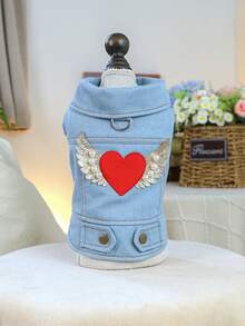 1 Áo khoác vest đa năng cho mèo và chó, kiểu dáng thời trang và thoải mái, màu xanh dương với móc chữ D tiện dụng, phù hợp cho chó nhỏ và thú cưng. - Nhiều màu - Xem 15
