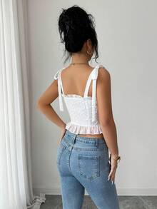 Elenzga Áo camisole ren ngắn ôm dáng màu trắng, cổ vuông kiểu Pháp, thắt eo, kiểu dáng thanh lịch, dành cho nữ, thích hợp mặc hàng ngày, dự đám cưới, sự kiện trang trọng, đi làm, tiệc tốt nghiệp, kỳ nghỉ, hẹn hò, lễ Phục sinh, tiệc tùng, Halloween, Giáng sinh, Năm mới, Lễ Tạ ơn, đám cưới. - trắng - Xem 2
