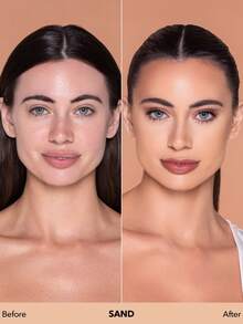 SHEGLAM كريم أساس مطفي يدوم طويلاً وقابل للتنفس من Complexion Pro-كريم أساس مقاوم للتعرق ومقاوم للزيوت وتغطية كاملة وخالي من المسام وخافي عيوب ومقاوم للماء وخالي من العيوب ولا يتلاشى وخفيف الوزن وكريم أساس سائل من علامة تجارية جمال مكياج ميكب مستحضرات تجميل للنساء الفتيات مثالي لفصل الصيف الربيع مثالي ل- Y2K أزياء أنيقة عيد الأم هدية حفلة جاهز أفضل لون - Sand - مشاهدة 3