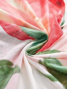 ROMWE Avant Island Resort Sweet & Spicy Sheer Strawberry Print Off-Shoulder Cover-Up Top For Women - Multicolor - View 4