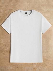 Manfinity VCAY Men's Casual Solid Color Short Sleeve T-Shirt, Versatile For Summer - Multicolor - View 5