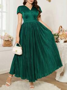 Reflora 大码女士优雅印花连衣裙，夏季婚礼宾客礼服 - 彩色 - 查看 7