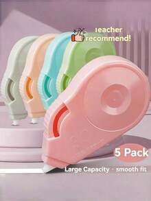 1/5 PCS  Large Capacity Correction Tape Smooth No Break Correction Tape With Creative Milven Pattern For School Office Use Students Back To School Supplies Stationery Essentials Must Have - Multicolor - View 15