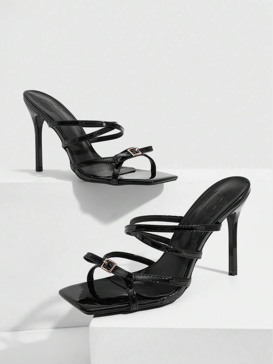 CUCCOO SZL 女士高跟凉鞋 - 鏡黑色 - 查看 1