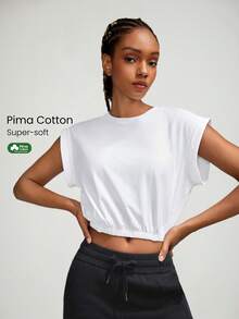 女士運動上衣和背心 - 白色 - 查看 1