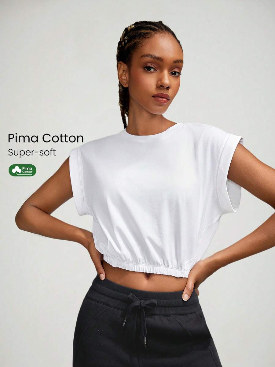 女士運動上衣和背心 - 白色 - 查看 1