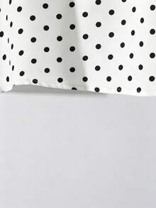 SHEIN Franclia Women's Polka Dot Shirt With Bow Tie Collar Design, Spring/Summer - White - View 6