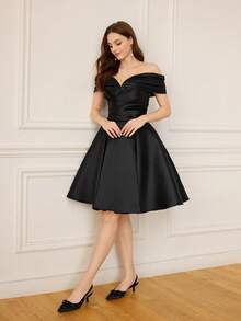 CUCCOO HITCHD Giày cao gót hở gót màu đen satin cao cấp, mũi nhọn, gót mỏng đính nơ, kiểu dáng dự tiệc. - màu đen - Xem 3