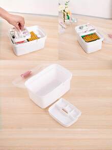 1 Large Multi-Layered Compartmented Portable Medical Box For Home Use, Ideal For Storing Medicines And Emergency Supplies. It's Also A Small Medicine Box For First Aid Purposes. - Multicolor - View 5