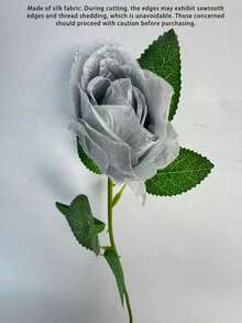 1PC/5PCS/10PCS/12PCS/ Silver 20-Inch Artificial Rose Flowers, High-End Artificial Roses, Suitable For Home Decor, Room Decor, Dining Table Decor, Wedding Decor, Bridal Bouquet, Wrist Corsage, Flower Arrangement. Suitable For Home, Restaurant, Bedroom, Vase Decoration. - Silver - View 9