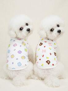 PETSIN 宠物春季新款狗狗服装 动物用品 宠物服装 狗狗背心 猫咪T恤 泰迪熊套装 小型动物服装 休闲酷炫背心 狗狗服装 猫咪服装 春夏两季新款背心 棉质背心 - 彩色 - 查看 5