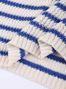 Resyla 女士休闲条纹蝙蝠袖宽松针织上衣，适合夏季度假 - 彩色 - 查看 4