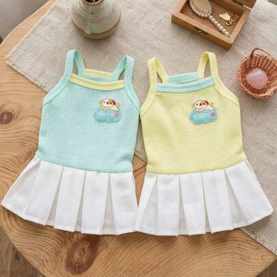 PETSIN Dog Clothing, Cat Clothing, Animal Skirts, Pet Spring/Summer New Collection, Puppy Dress, Princess Versatile Dress, Printed Stripes, Small Animal Clothing, Cool Sunscreen