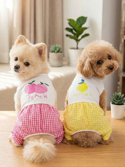 PETSIN Pet Clothing, Dog Clothing, Cat Four Legged Clothing, Casual Overalls, Spring And Summer New Small Animal Overalls, Traction Buckle Jumpsuit, Pet Supplies, Casual Overalls