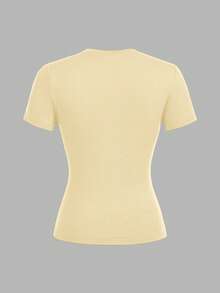 SHEIN EZwear 2pcs/Set Casual Minimalist Basic Round Neck Short Sleeve Undershirt, Suitable For Spring And Summer,Summer Top - Multicolor - View 4