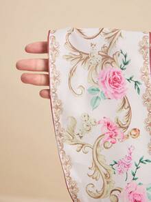 LOTSLUV 女士春夏度假粉色巴洛克印花圆领宽松蝙蝠袖衬衫 - 粉色 - 查看 8