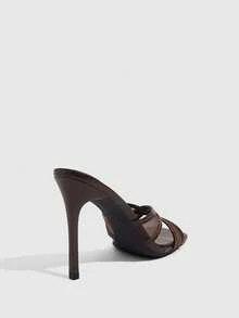 CUCCOO SZL 女士高跟凉鞋，适合约会、度假和夏季穿搭 - 棕色 - 查看 3