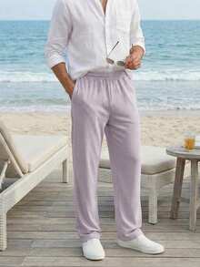 Manfinity Dauomo Quần nam dáng rộng, thời trang đường phố, thường ngày, năm 2026. - Màu tím hoa cà - Xem 3