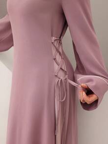 Graceveil 女士长款休闲宽松优雅纯色连衣裙 - 紫色 - 查看 7