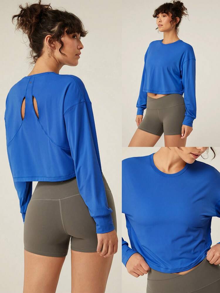 Lekka, szybkoschnąca koszulka Just Breathe Cutout Loose Fit do codziennego treningu na siłowni