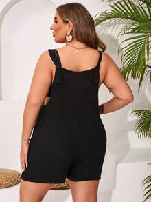 Swim Vcay Bộ áo liền quần không tay dáng quần đùi cỡ lớn dành cho nữ, thích hợp mặc đi biển/nghỉ lễ. - màu đen - Xem 2