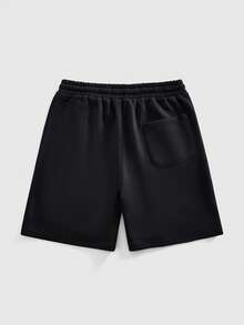 ROMWE MEN Quần short thường ngày màu sáng, tiện dụng. - Đen và trắng - Xem 2