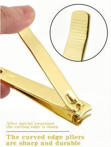 1 Set Of Fashionable Golden Nail Clippers, Suitable For Trimming Fingernails And Toenails, As Well As An Accessory For Manicures. Easy To Clean, Portable, Can Rotate 360 Degrees Without Falling Off, Anti-Corrosion And Anti-Rust - Gold - View 6