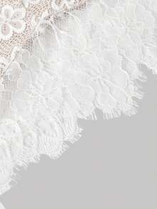 SHEIN MOD Chân váy ngắn nữ thời trang thêu ren phối nhiều lớp, thích hợp cho các buổi hẹn hò và lễ hội âm nhạc. - trắng - Xem 7