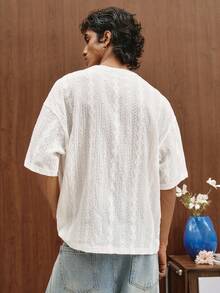 TOKVUE Men's Casual Knit Short Sleeve T-Shirt, Suitable For Spring And Summer Daily Wear - White - View 5